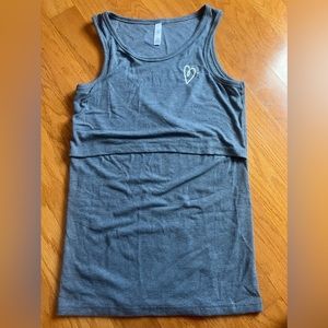 Latched Mama Ribbed Nursing Tunic Tank Top- size small